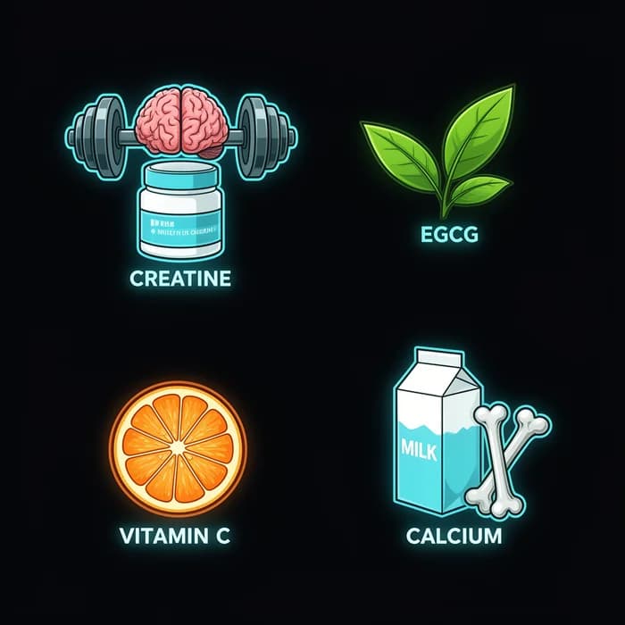 Top tilskud for kvinder: Creatin, EGCG, Vitamin C & Calcium